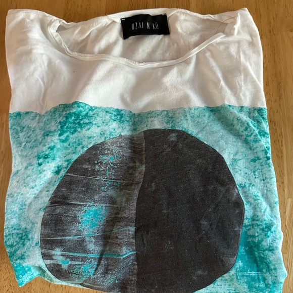 Ozai N Ku Oversized Sunset Tee in Auquatic Size M - Picture 3 of 3